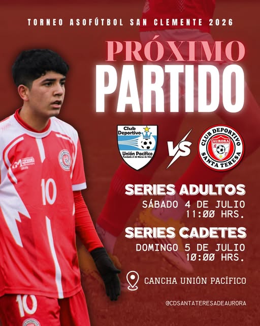 𝐅𝐄𝐂𝐇𝐀 𝟒 𝐂.𝐃. 𝐔𝐍𝐈𝐎́𝐍 𝐏𝐀𝐂𝐈́𝐅𝐈𝐂𝐎 🆚 𝐂.𝐃. 𝐒𝐀𝐍𝐓𝐀 𝐓𝐄𝐑𝐄𝐒𝐀 𝐃𝐄 𝐀𝐔𝐑𝐎𝐑𝐀